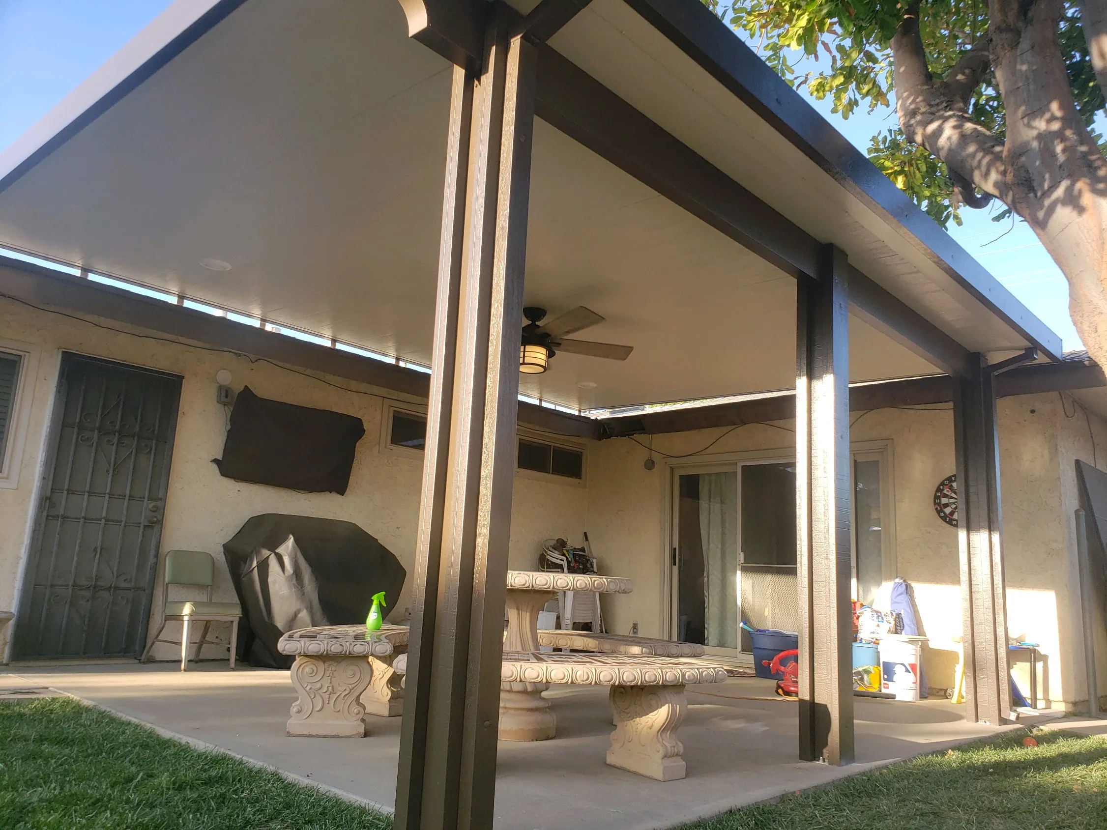 Duralum roof-mount insulated patio cover for a DFW home